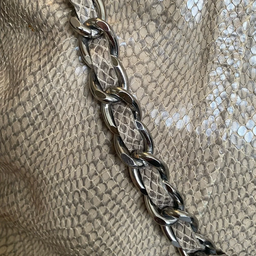 BANANA REPUBLIC SNAKESKIN LEATHER SHOULDER BAG/SATCHEL.